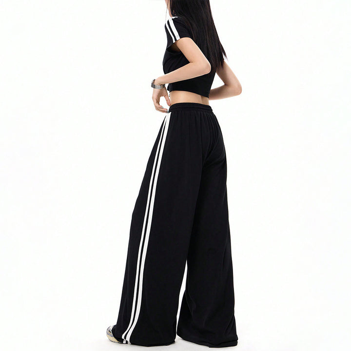 Sports Style Wide-leg Casual Pants Loose Draggle-tail Trousers