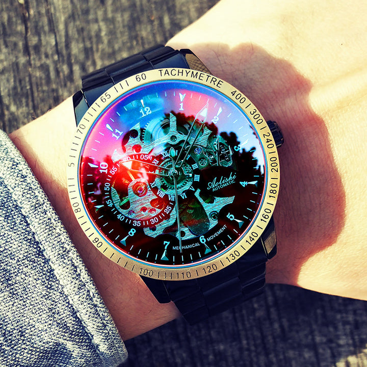 Men's Automatic Hollow Student Waterproof Mechanical Watch