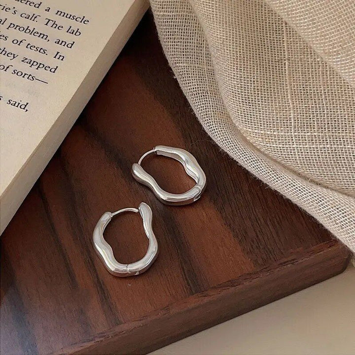 Luxurious Stainless Steel Geometric Hoop Earrings for Women