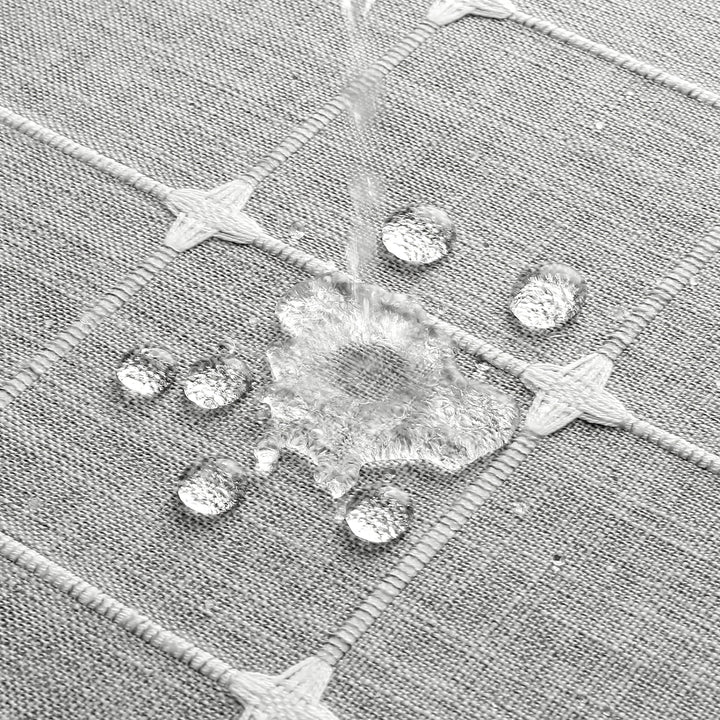 Elegant Jacquard Linen Shower Curtain with Tassels