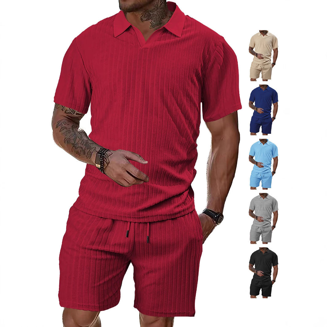 Men's Breathable Figured Cloth Crew Neck Casual Sports Suit