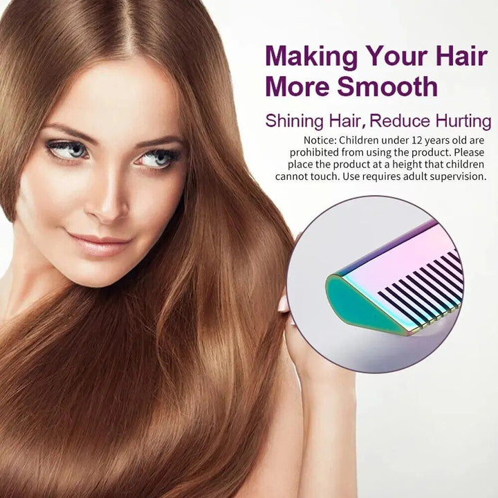 2-in-1 Gradient Hair Straightener & Curling Iron: Electric Hot Comb for Ultimate Styling