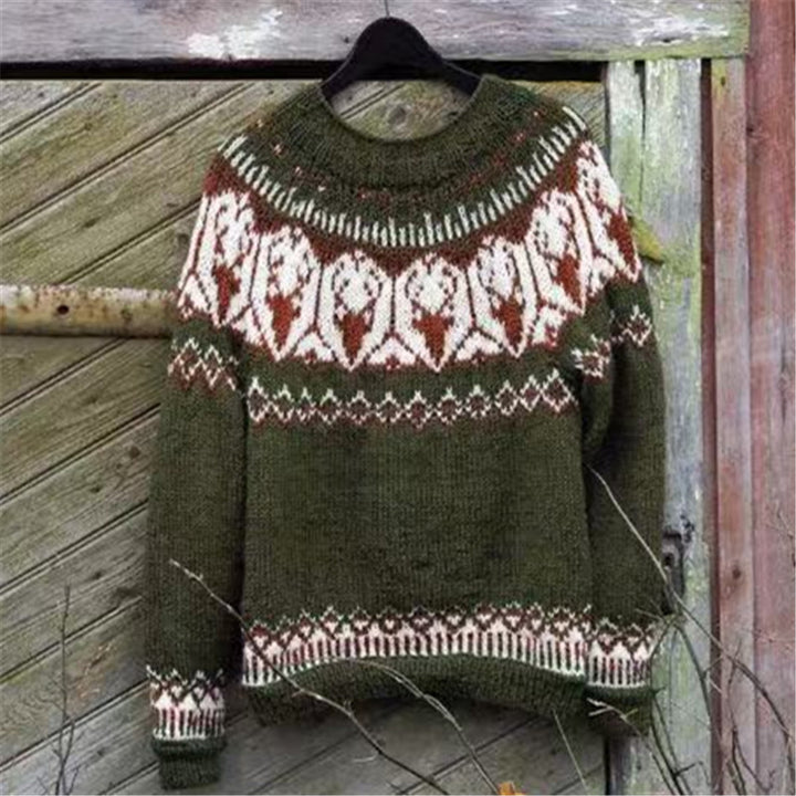 Women's Round Neck Multicolor Loose Fashion Pullover Sweater