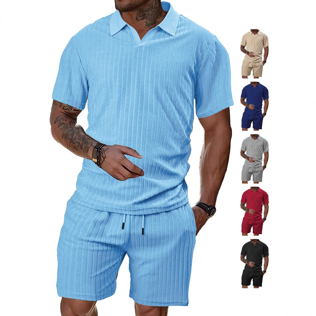 Men's Breathable Figured Cloth Crew Neck Casual Sports Suit