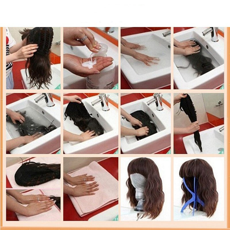 Light Golden Long Straight Hair Chemical Fiber Lace Headgear