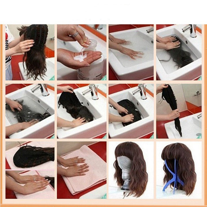 Light Golden Long Straight Hair Chemical Fiber Lace Headgear
