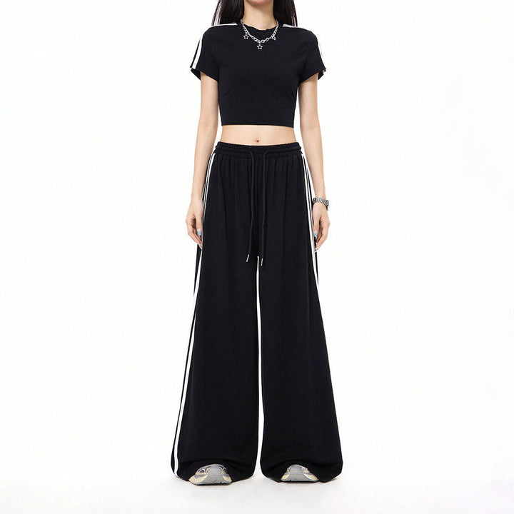 Sports Style Wide-leg Casual Pants Loose Draggle-tail Trousers