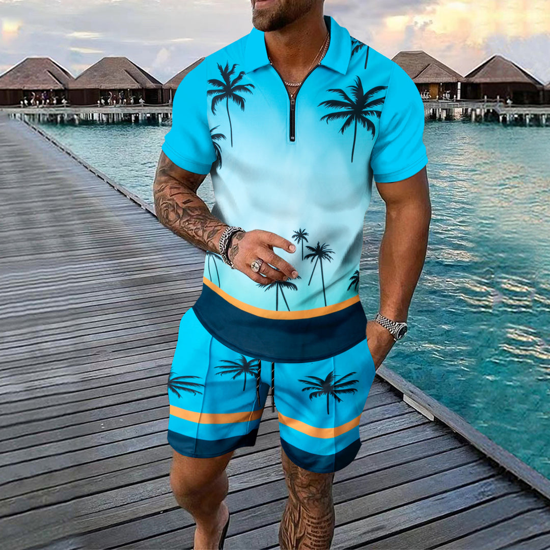 Short-sleeved Shorts Two-piece Sports And Leisure Men's Suit