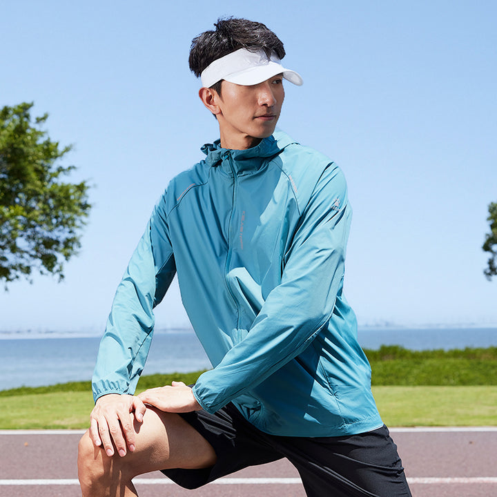 Breathable UV Protection Hooded Summer Running Jacket