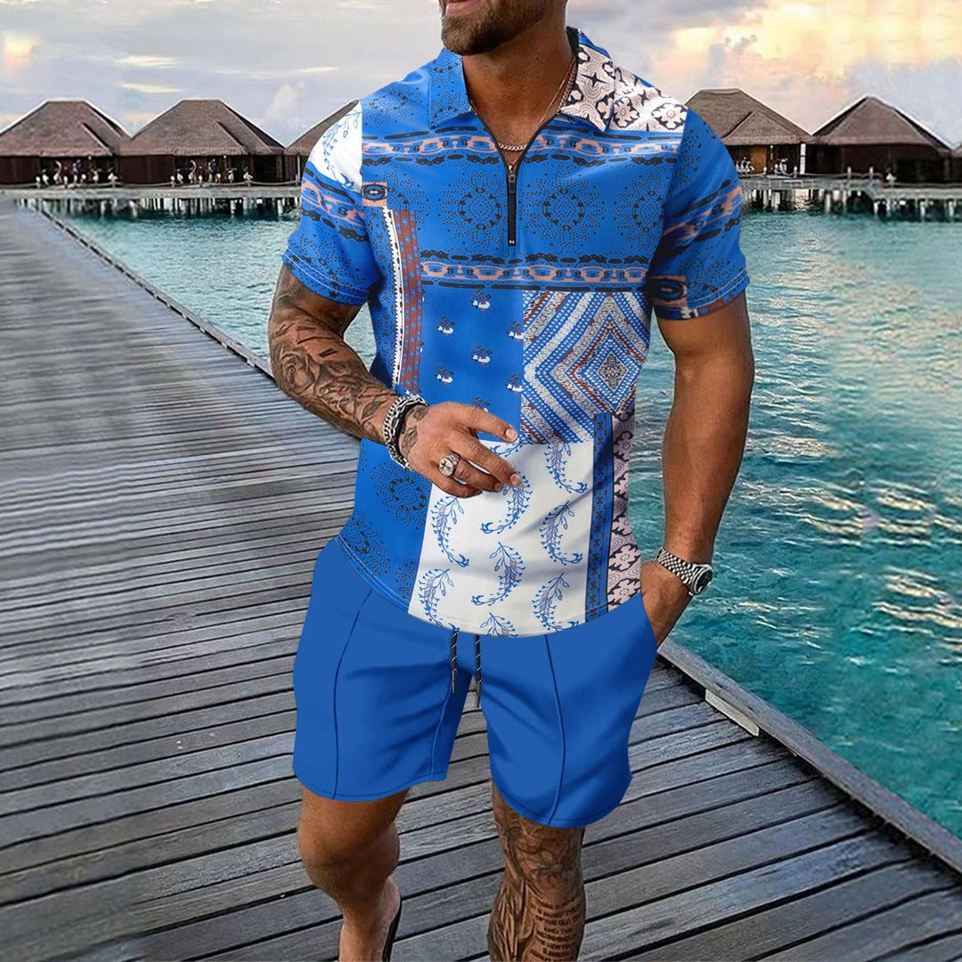 Short-sleeved Shorts Two-piece Sports And Leisure Men's Suit