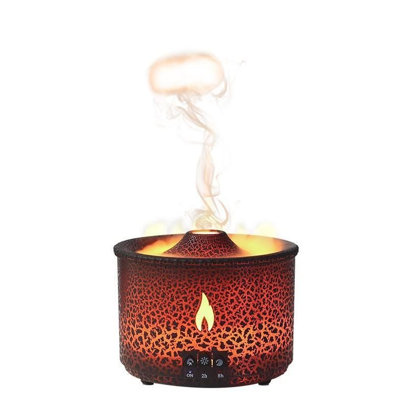 Volcano Eruption Aroma Diffuser & Air Humidifier with Flame Lamp Effect - Essential Oil Fragrance Machine for Home and Office