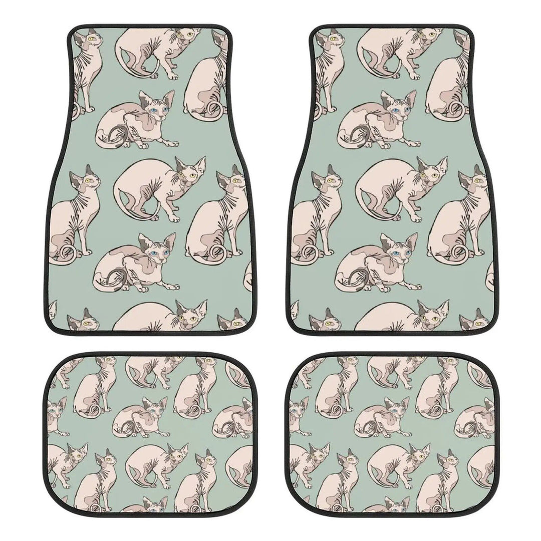 Universal Sphinx Cat Print Car Floor Mat Set (4-Piece)