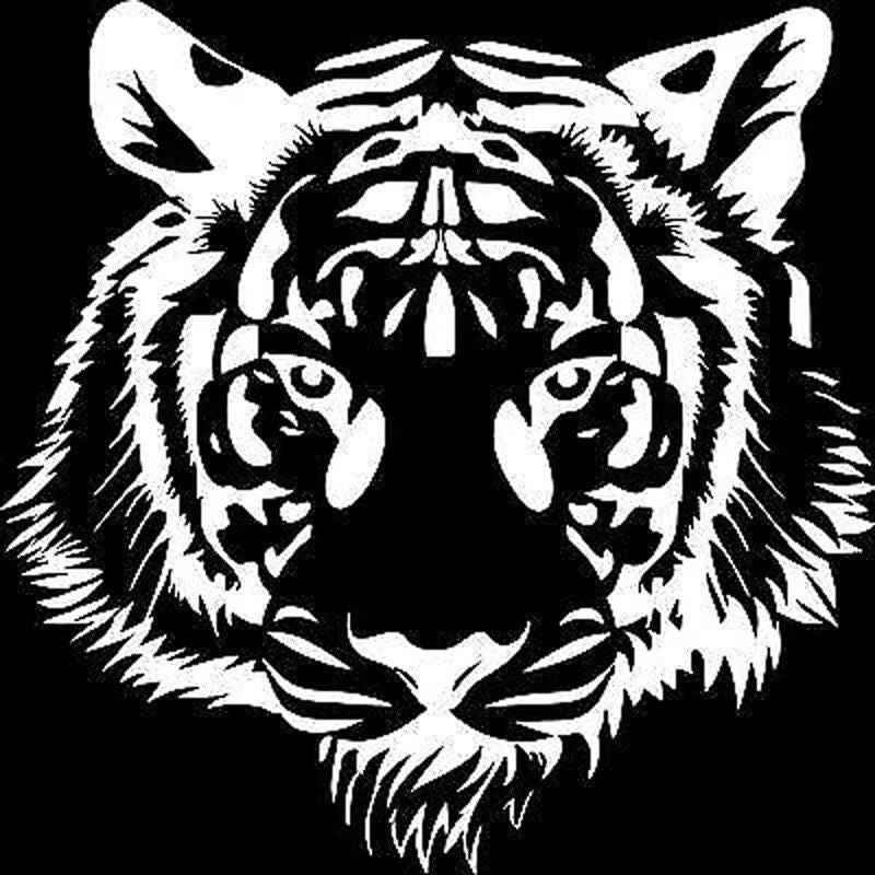 Majestic Tiger Head Vinyl Car Decal