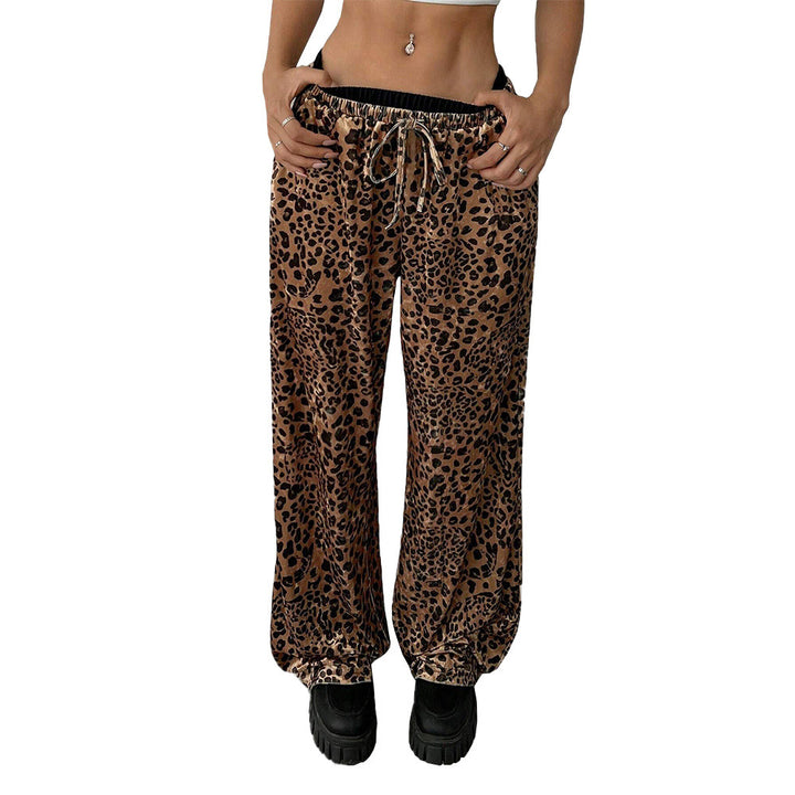 Women's Clothes Casual Pants Loose Drooping Leopard Print Trousers