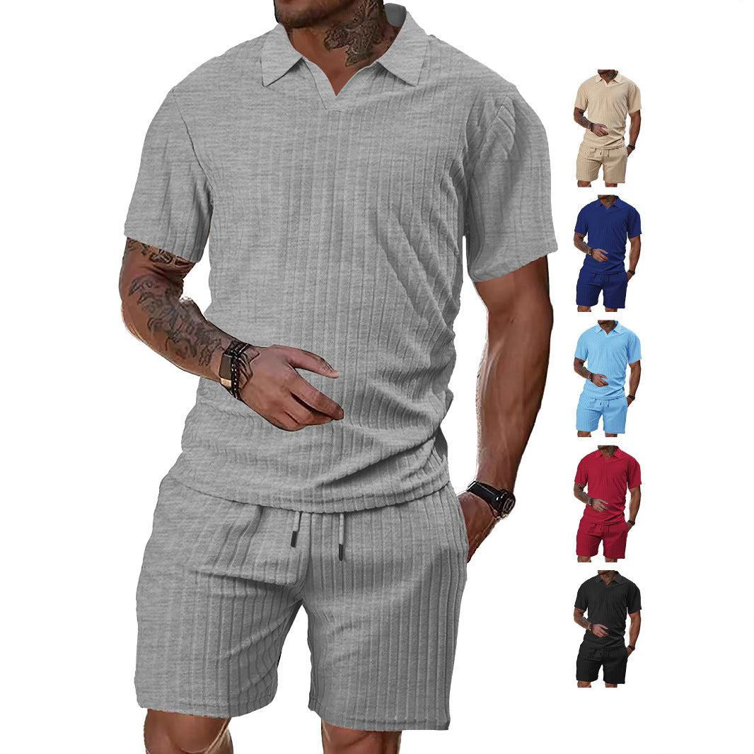 Men's Breathable Figured Cloth Crew Neck Casual Sports Suit