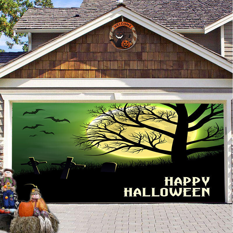 Halloween Party Decorative Hanging Cloth Garage Door Background Fabric