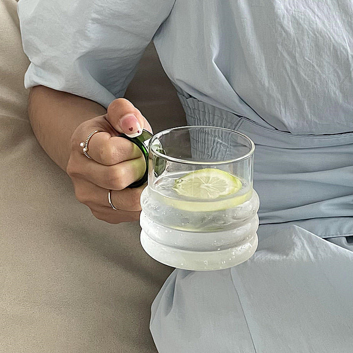 Colorful Handle Ripple Coffee Cup