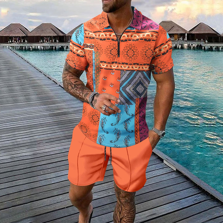 Short-sleeved Shorts Two-piece Sports And Leisure Men's Suit