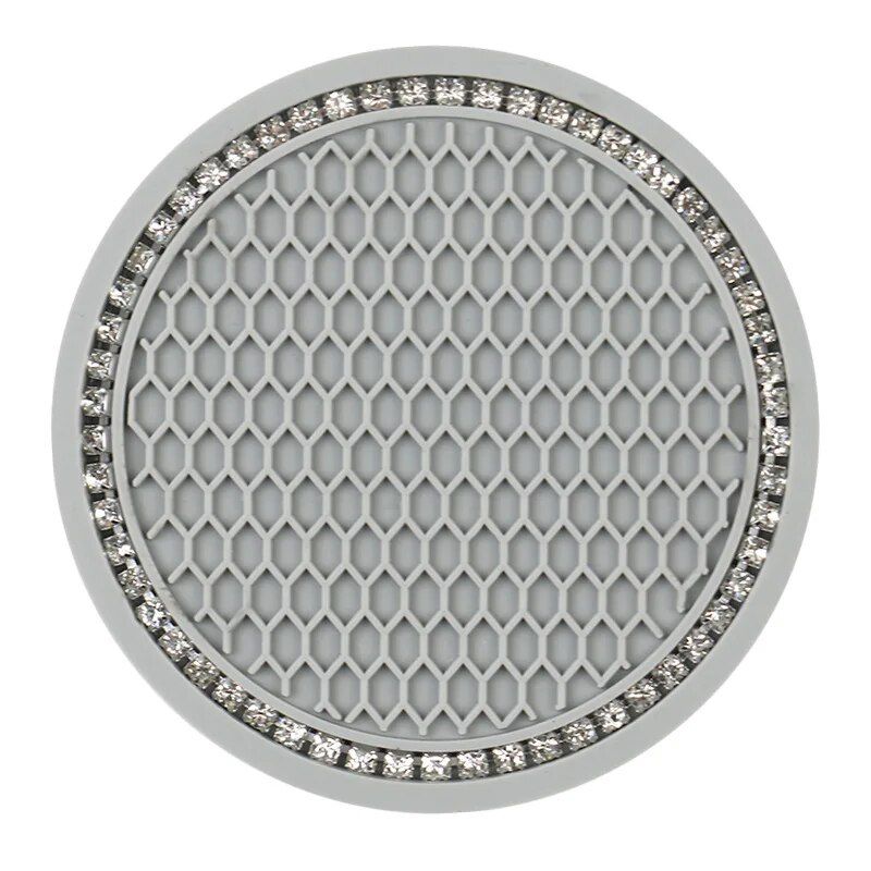 Diamond-Encrusted Car Cup Holder Mat: Non-Slip & Heat Resistant