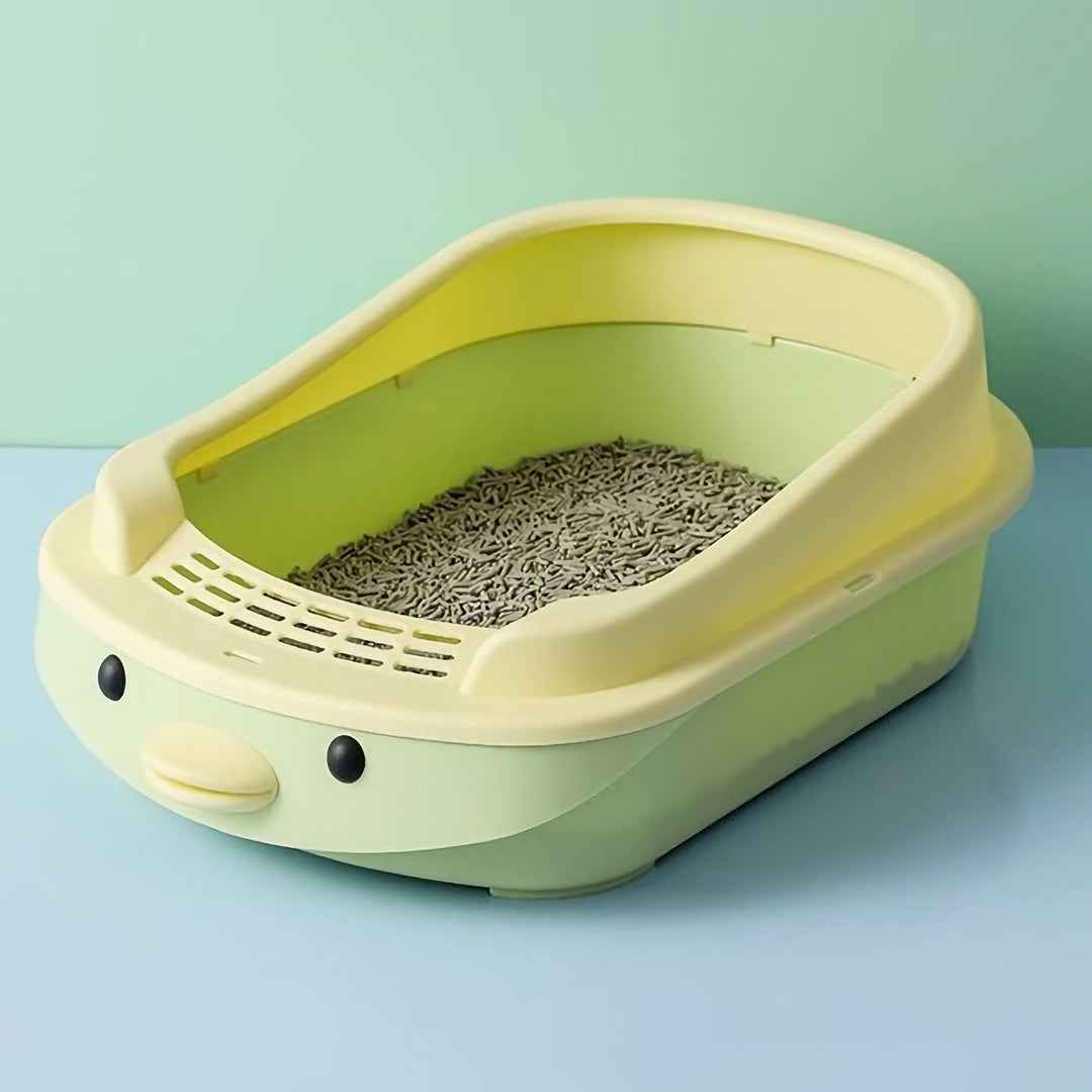Oversized Semi-Enclosed Cat Litter Box