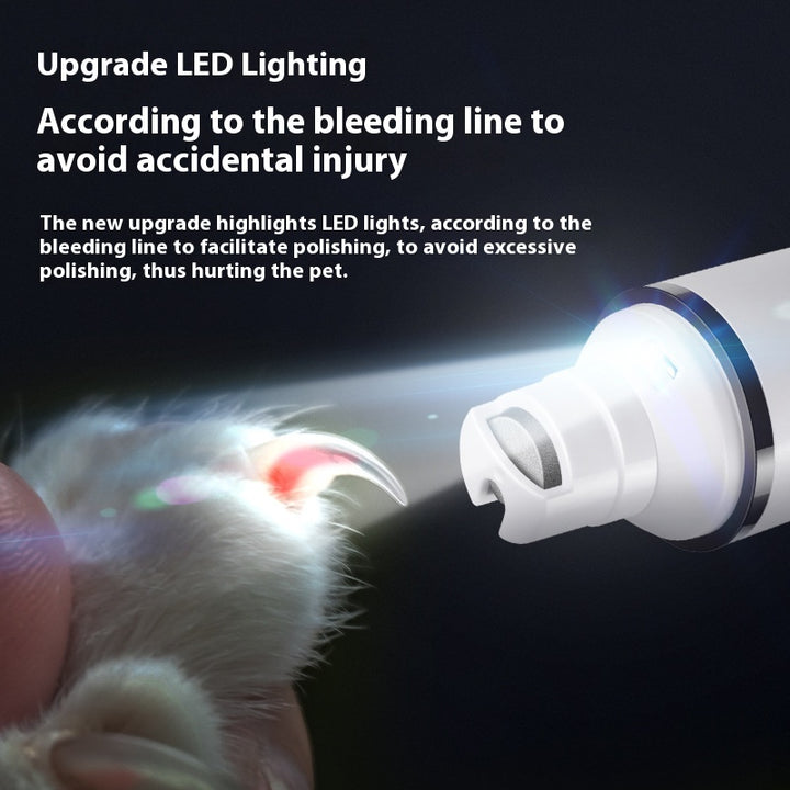 High Power LED Light Electric Pet Nail Grinder with Nail Clipper for Dogs, Cats, and Small Animals