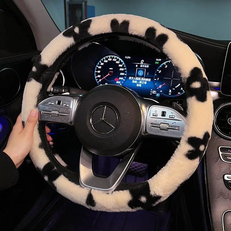 Plush Winter Car Steering Wheel Cover
