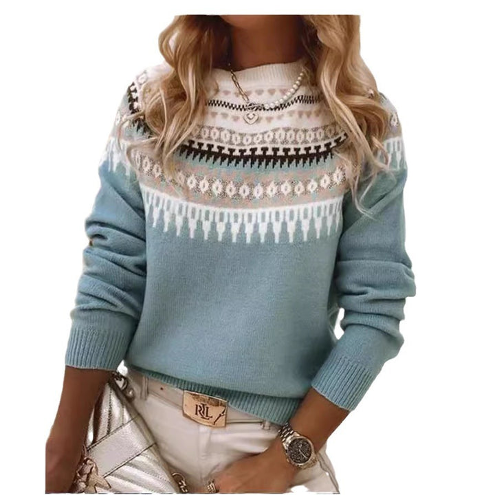 Women's Round Neck Multicolor Loose Fashion Pullover Sweater