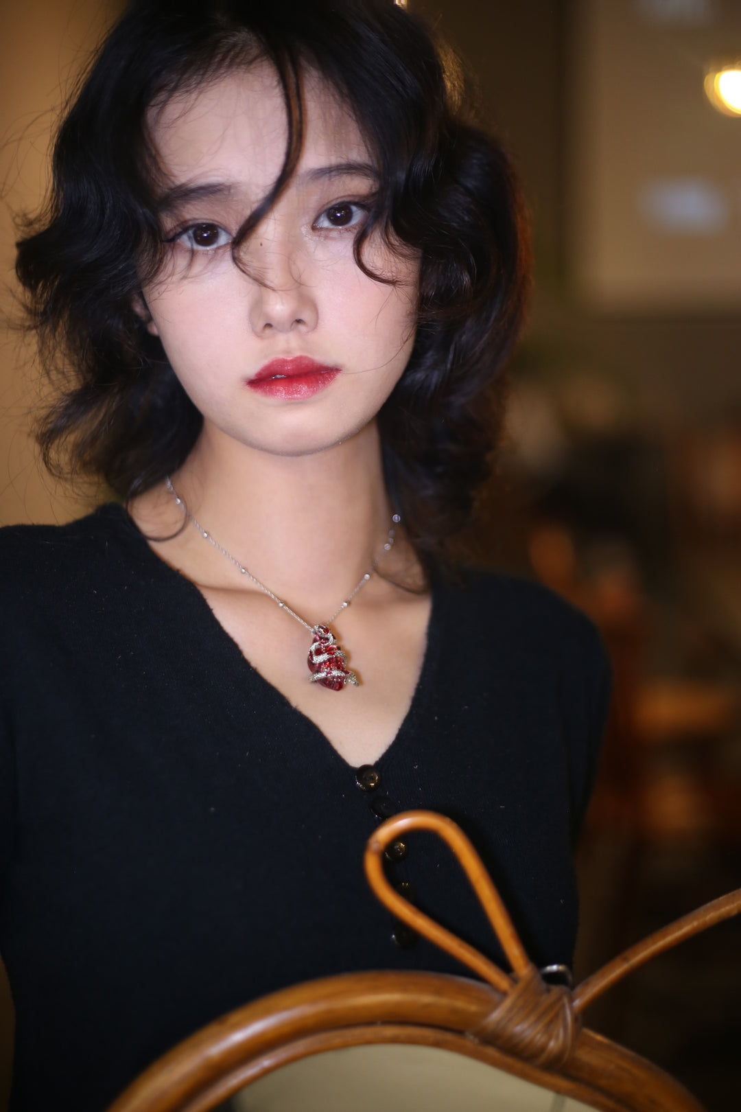 Silver Snake Heart Pendant Couple Necklace