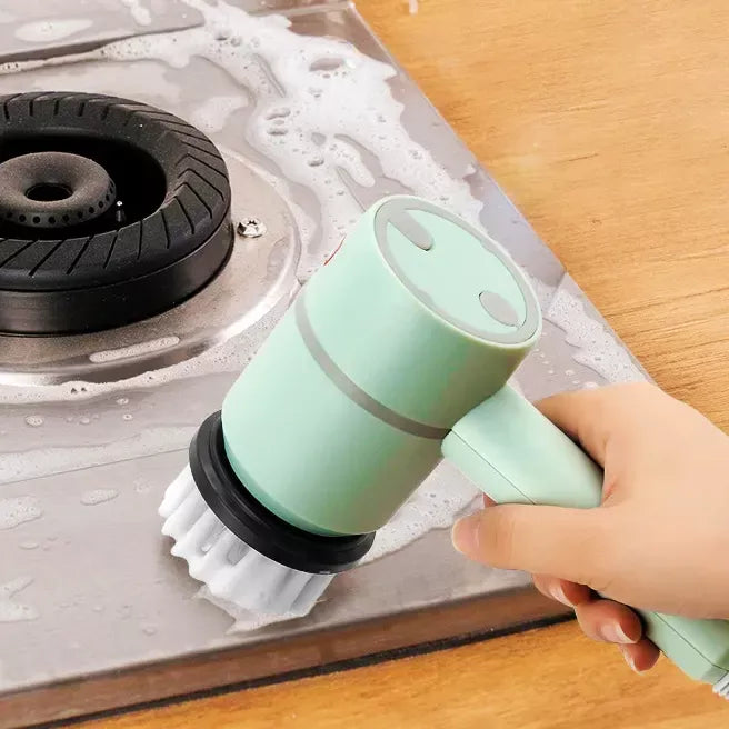 Versatile Electric Spin Scrubber Multi-Function Cleaning Tool with 4 Brush Heads