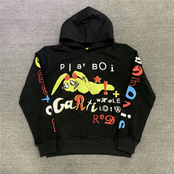 Letter Print Crew Neck T-Shirt Hoodie Sweatshirt - MRSLM