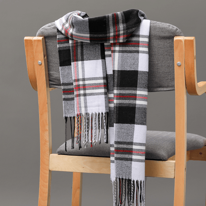 British Plaid Imitation Cashmere Tassels Couple Parent-Child Men'S Scarf - MRSLM