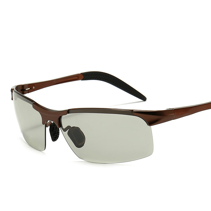 Polarized Color Changing Sunglasses Myopia Aluminum Magnesium Men'S Sunglasses Sunglasses Riding Glasses Driving Mirror 8177S - MRSLM