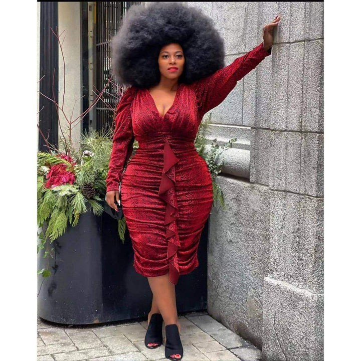 Plus Size Ruffled Dress