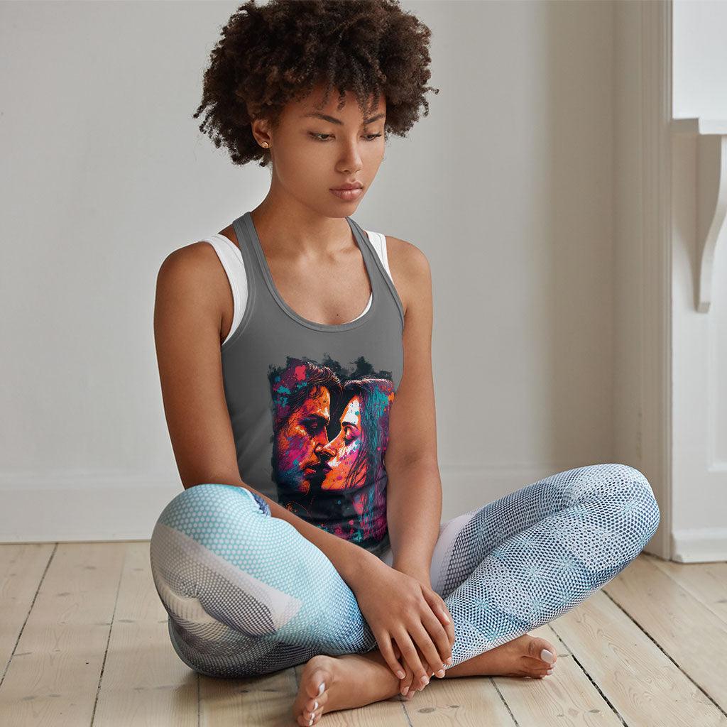 Paint Racerback Tank - Kiss Art Tank - Colorful Workout Tank - MRSLM