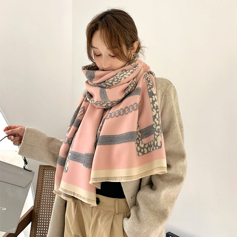 Women's tie-dye faux cashmere scarf, view 6 - MRSLM