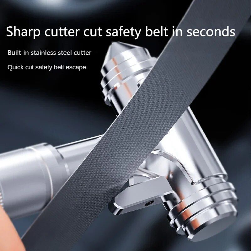 Emergency Car Escape Tool: 3-in-1 Safety Hammer, Seatbelt Cutter, and Window Breaker - Alloy Material