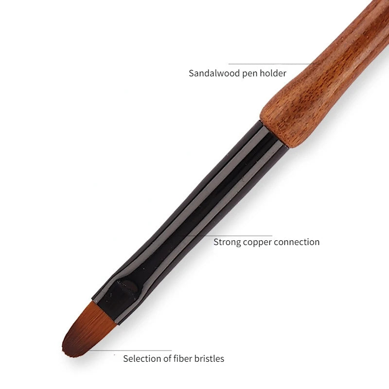 11-piece sandalwood handle nail art brush set, view 7 - MRSLM