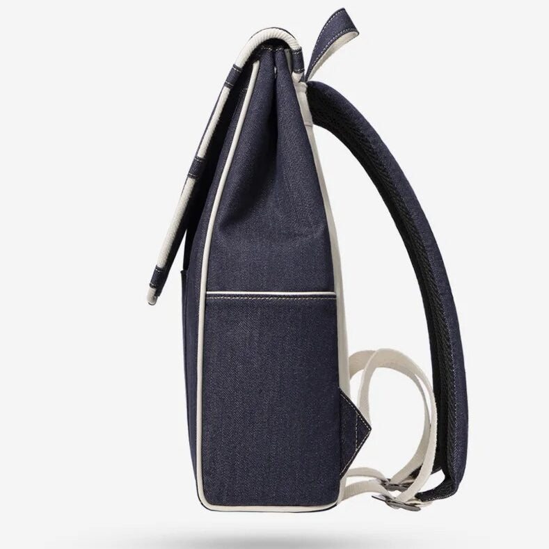 denim waterproof backpack, view 8 - MRSLM