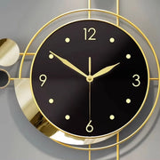 Art Deco gold and black wall clock, view 4 - MRSLM