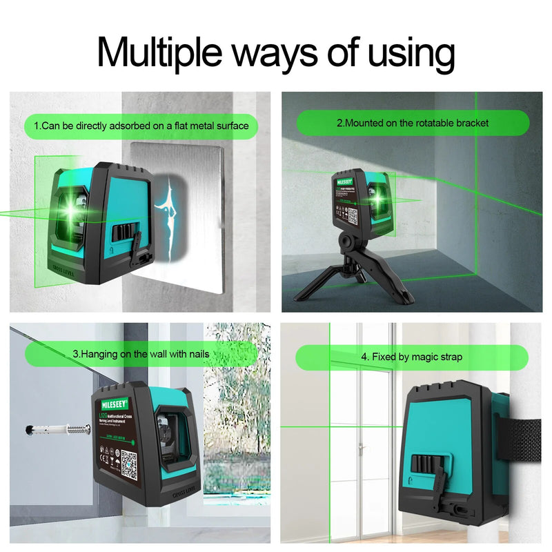 2-line self-leveling laser level with tripod, view 10 - MRSLM