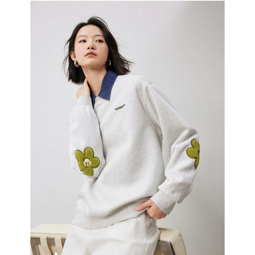 floral sleeve sweatshirt, view 2 - MRSLM