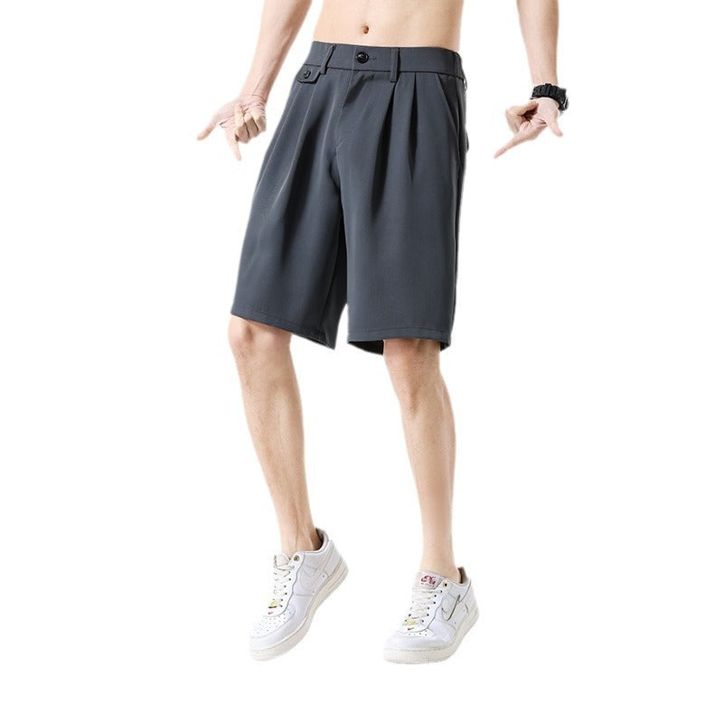 Bequeme, weiche Herren-Shorts in Unifarben, kleine Anzughose