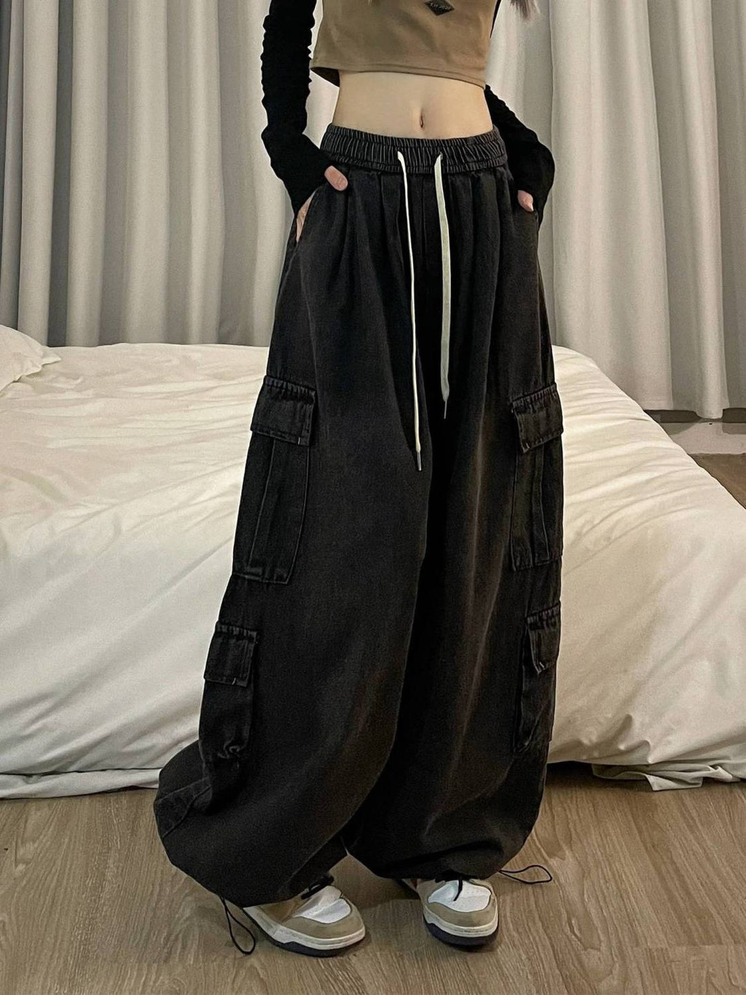 Jeans Tooling Loose Wide Leg Pants Women