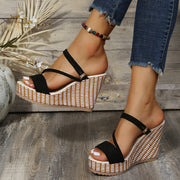 peep toe platform wedge sandals, view 4 - MRSLM