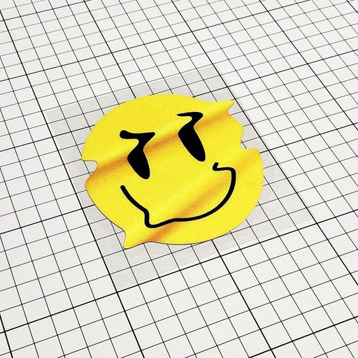reflective twisted smiley decal, view 3 - MRSLM
