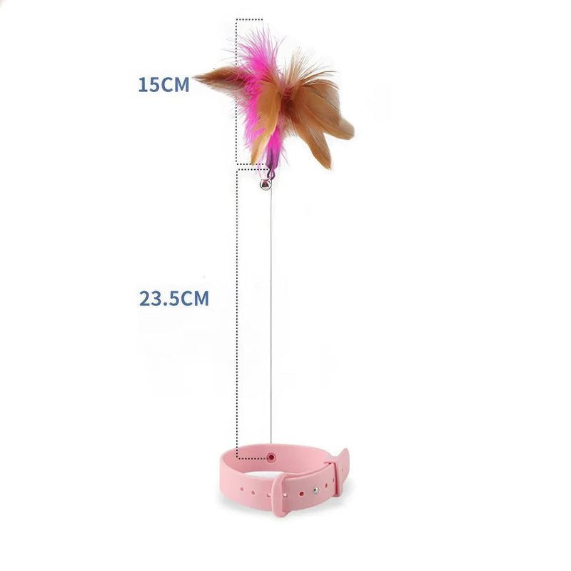 cat feather teaser stick with bell, view 2 - MRSLM
