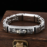 antique pixiu thai silver bracelet, view 4 - MRSLM