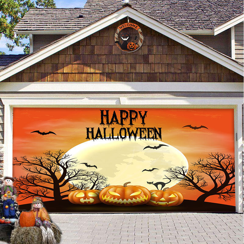 Halloween garage door backdrop hanging cloth, view 17 - MRSLM