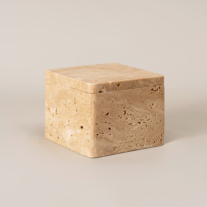 Travertine storage box with lid, view 4 - MRSLM