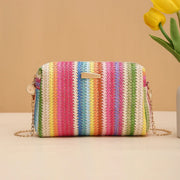 rattan knit straw crossbody bag, view 2 - MRSLM